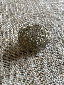 Vintage Small Heart Shaped Ring Box Velvet lined