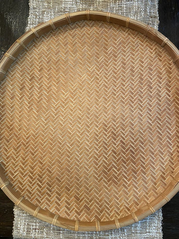 Vintage Large Round Wicker Basket