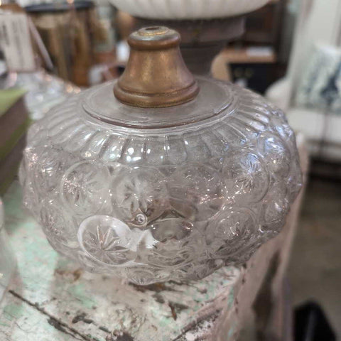 Vintage Glass Oil Lamp Vase 4x6